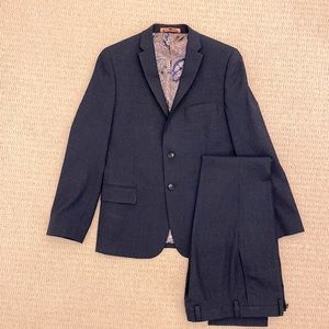 Boys Navy Blue Wool Suit